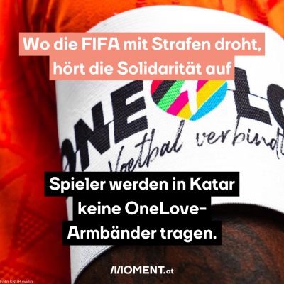 Niederländischer Spieler mit OneLove-Armband: Wo die FIFA mit Strafen droht, hört die Solidarität auf. Spieler werden in Katar keine OneLove-Armbänder tragen.