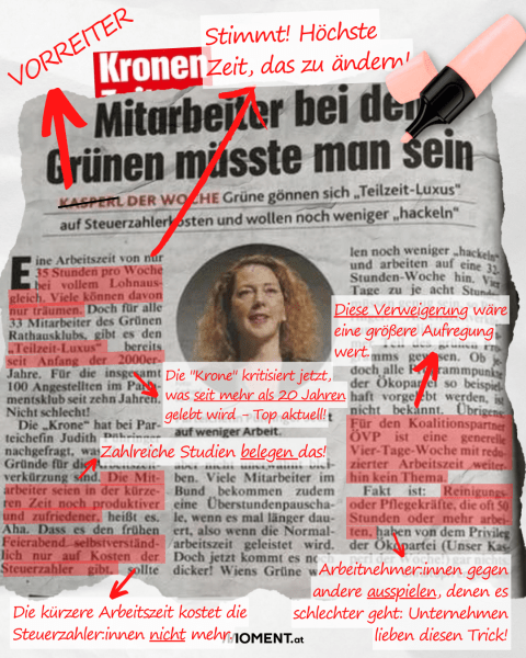 Ausriss Kronen Zeitung, dazu Anmerkungen zum Artikeltext.