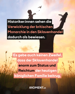 Die Silhouette eines Menschen, der Ketten an den Händen trägt ist zu sehen. Die Arme sind in den Himmel gestreckt und die Ketten aufgesprengt. 