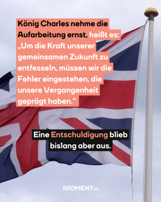 Die Flagge Großbritanniens weht im Wind.