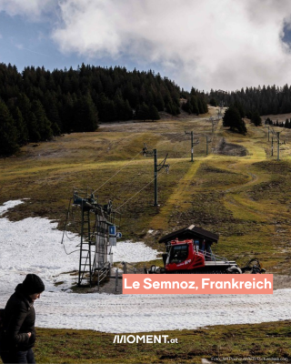 Zu warm in den Alpen: Bilder von Skipisten ohne Schnee