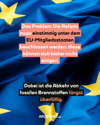 Ein blauer Hintergrund mit der EU-Flagge