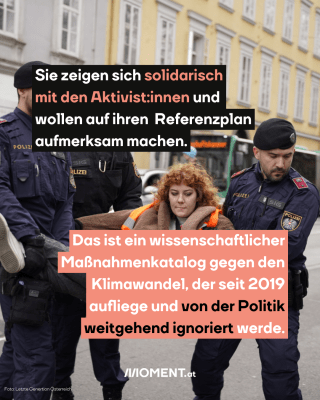 Polizisten tragen eine Klimaaktivistin von der Straße. Sie war auf den vorhergehenden Bildern bereits zu sehen.