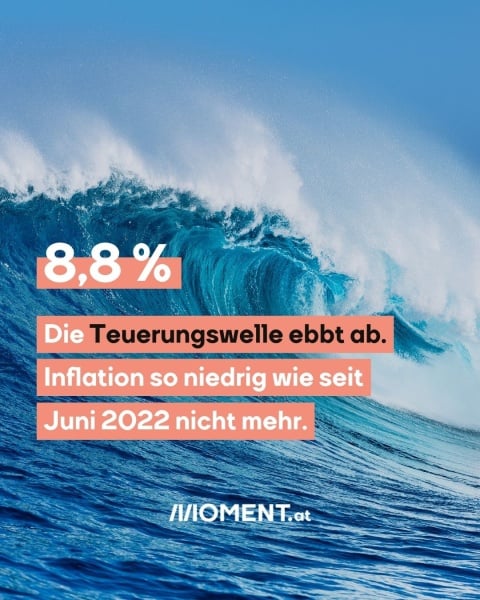 Eine Welle, die bricht, ist zu sehen.