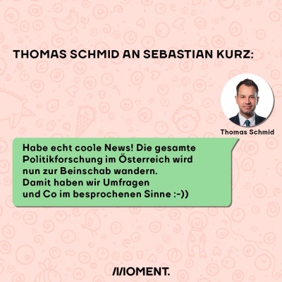 Thomas Schmid freut sich in den ÖVP-Chats