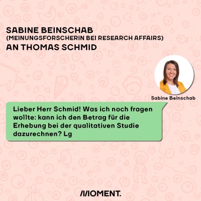 Sabine Beinschab fragt in den ÖVP-Chats nach