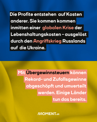 Die ukrainische Flagge, oben blau und unten gelb, ist zu sehen.