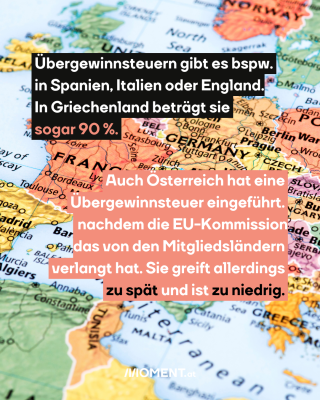 Eine Landkarte ist zu sehen. Der Bildausschnitt zeigt den europäischen Kontinent in bunten Farben. 