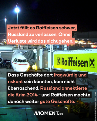 Raiffeisen-Werbung am Flughafen Wien