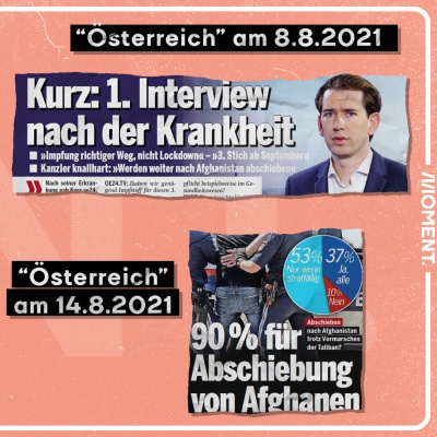 Schlagzeilen und Umfragen in "Österreich" zu Abschiebungen