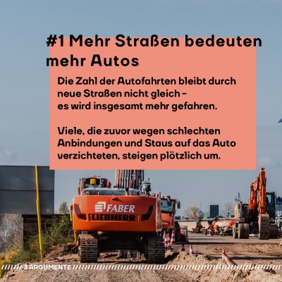 Argument 1: Mehr Straßen bedeuten mehr Autos.