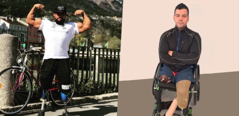 Saif vor seinem Sehnenrissen 2018 - ein muskelbepakter Sportler - und danach