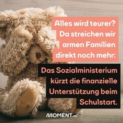 Ein Teddybär hält sich die Hände vor die Augen