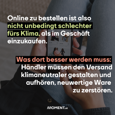 Online zu bestellen ist nicht unbedingt schlechter fürs Klima