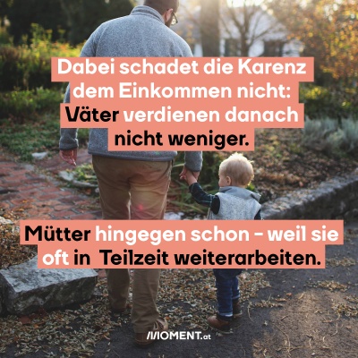 Ein Vater geht mit seinem Kind spazieren.