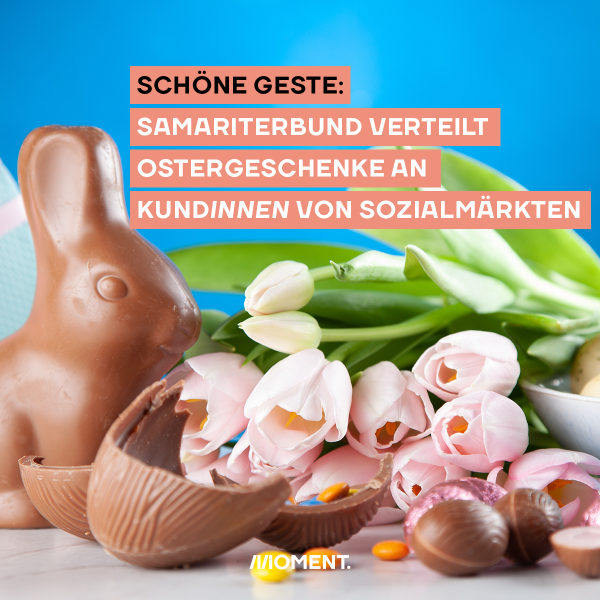 Ein Schoko-Osterhase und Ostereier