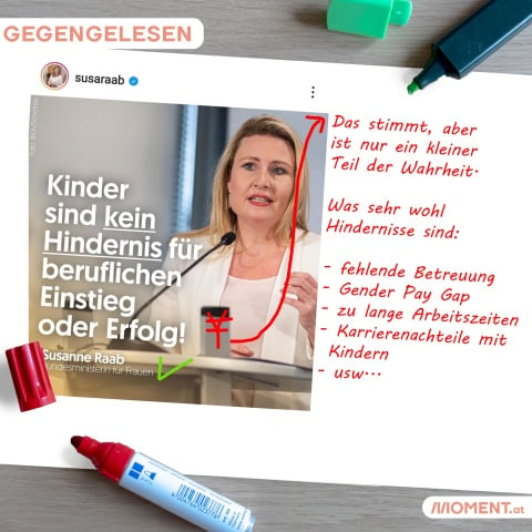 Gegengelesen: Susanne Raab und Kinder als berufliche Hürden