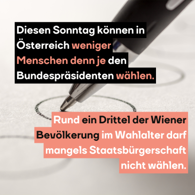 Bundespräsidentenwahl: Ein Drittel der Wiener:innen dürfen nicht wählen, weil sie keine österreichische <span class=