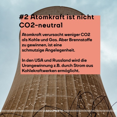 Atomkraft ist nicht CO2-neutral.