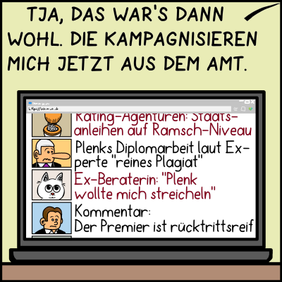 Die Medien kampagnisieren Plenk aus dem Amt