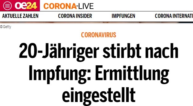 Tod eines 20-jährigen nach Corona-Impfung: Fehlinformationen über schlechte Überschriften