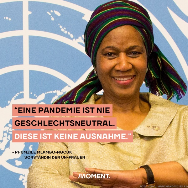 Phumzile Mlambo-Ngcuka steht vor dem UN Logo: "Eine Pandemie ist nie geschlechtsneutral. Diese ist keine Ausnahme."