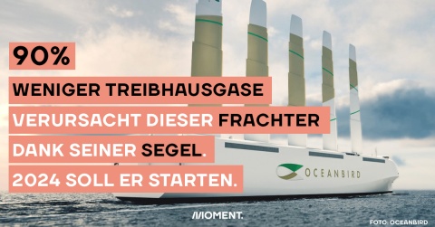 Der Segelfrachter Oceanbird soll 90% weniger CO2 erzeugen als bisherige Frachter und 2024 vom Stapel laufen