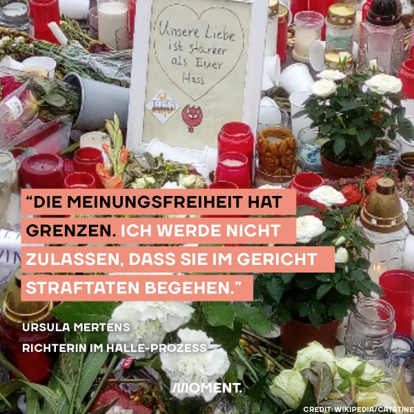 Blumenmeer in Halle nach dem Terrorattentat 2019