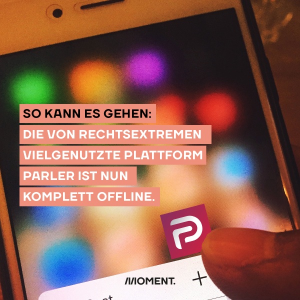 Ein Screenshot der Plattform Parler