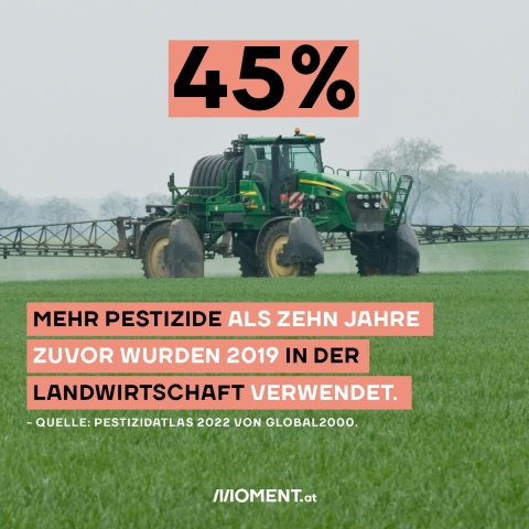 Traktor am Feld: In zehn jahren 45 Prozent mehr Pestizide verwendet.