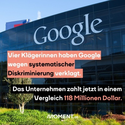 Ein Gebäude mit Glasfenstern vor einer Grünfläche mit Baum. Auf dem Gebäude ist der Schriftzug "Google" angebracht.