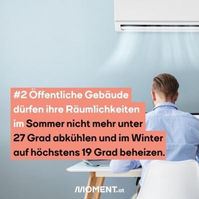 Energie sparen in Spanien - Öffentliche Gebäude und Büros dürfen ihre Räumlichkeiten im Sommer nicht mehr unter 27 Grad abkühlen und im Winter auf höchstens 19 Grad beheizen. Man sieht ein Büro mit Klimaanlage.