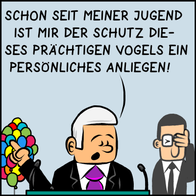 Das Bild ist wieder nah an Plenk. “Schon seit meiner Jugend ist mir der Schutz dieses prächtigen Vogels ein persönliches Anliegen!”