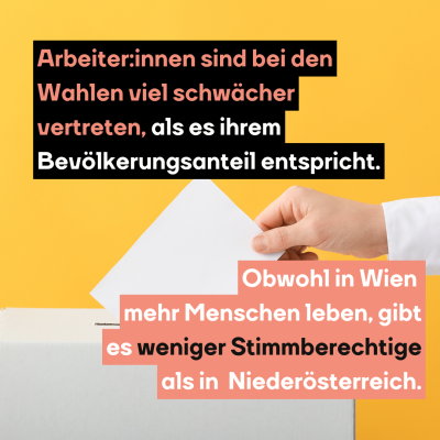 Bundespräsidentenwahl: Das betrifft besonders Arbeiter:innen. Obwohl mehr Menshcen in Wien leben, dürfen dort weniger wählen als in Niederösterreich. 