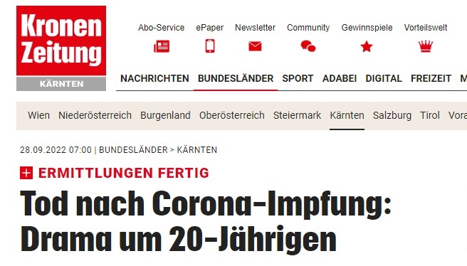 Krone berichtet nach Tod eines 20-Jährigen erst hinter der Paywall über seine Vorerkrankungen