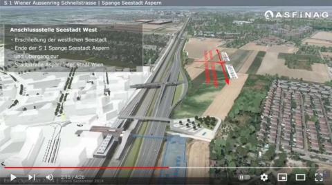 Visualisierung der Stadtautobahn und ihres Anschlusses an S1-Spange