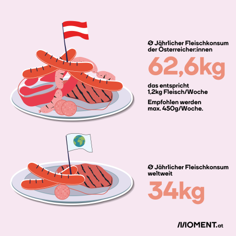 Fleischkonsum in Österreich: So viel mehr Fleisch essen wir als der Rest der Welt