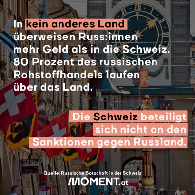 In kein anderes Land überweisen Russ:innen mehr Geld als in die Schweiz