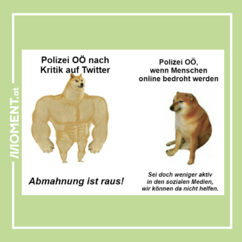 Meme des Tages: Ein Twitter-User wird von der Polizei OÖ abgemahnt