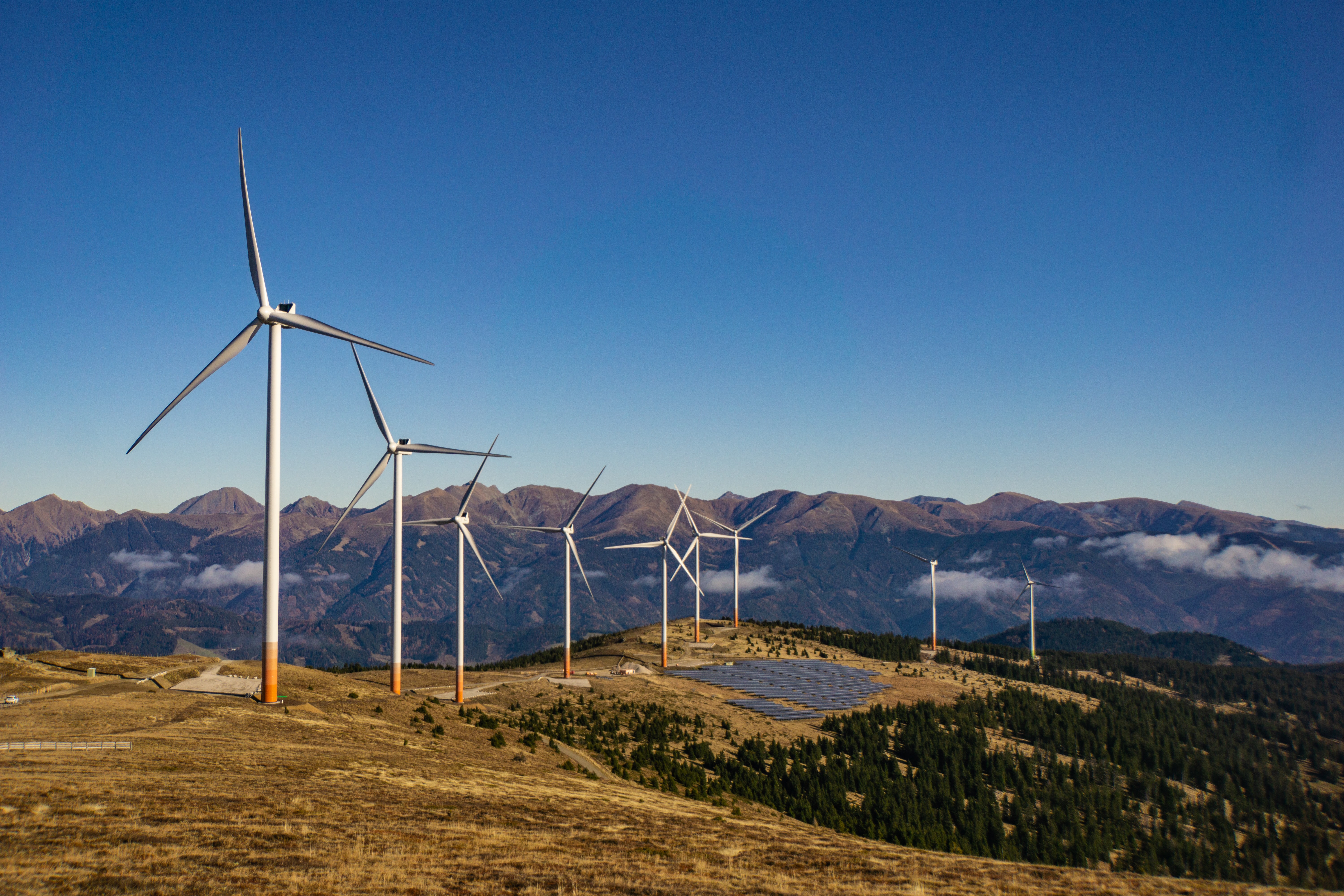 Windrad-Ausbau in Österreich. Tauernwindpark in der Steiermark