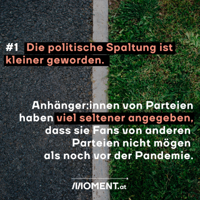 Die politische Spaltung ist zurückgegangen