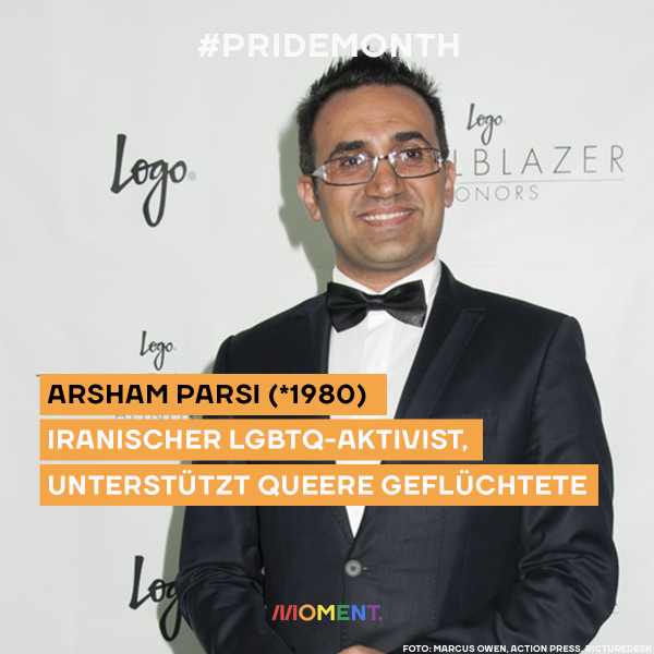 Arsham Parsi (1980). Iranischer LGBTQ-Aktivist, unterstützt queere Geflüchtete