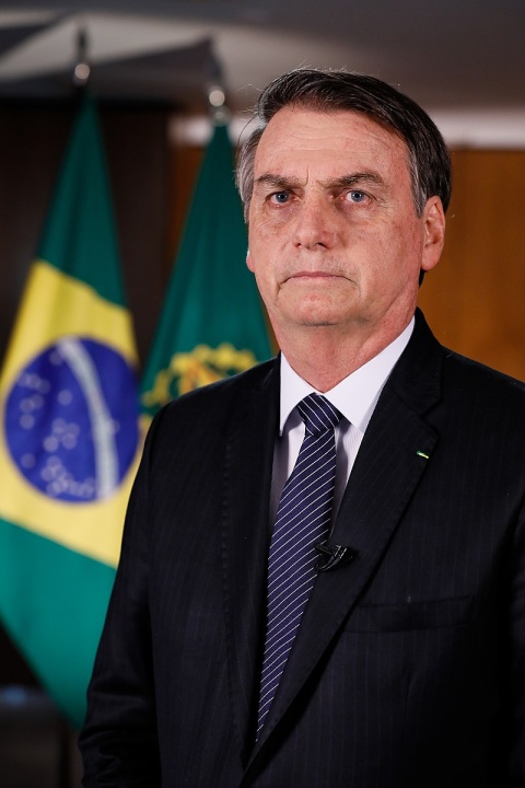 Porträt von Brasiliens Präsident Jair Bolsonaro.