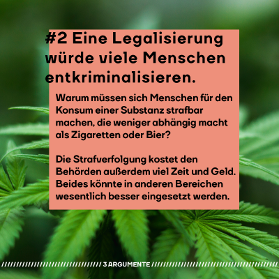 Nummer 2:Eine Legalisierung würde viele Menschen entkriminalisieren