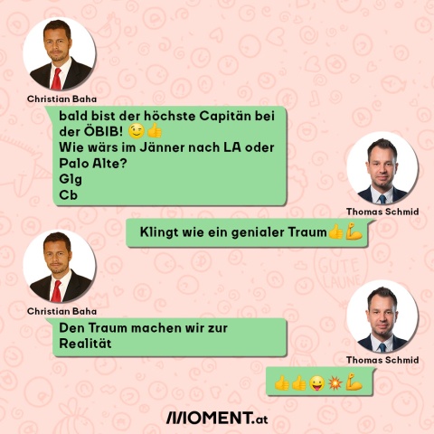 Chatprotokoll zwischen Christian Baha und Thomas Schmid