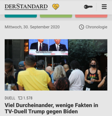 Headline Standard zu Trump-Biden-Debatte