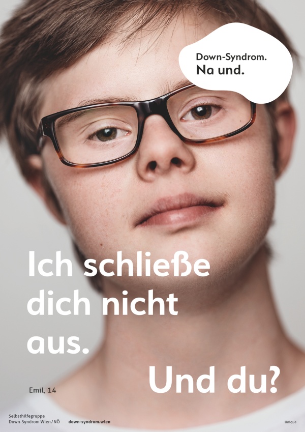 Plakat zeigt den 14 jährigen Emil. Text: "Ich schließe dich nicht aus. Und du?"