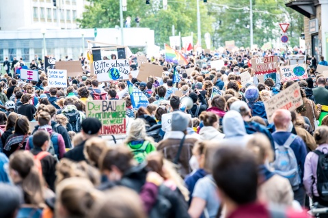 Die Menschenmenge beim Klimastreik 2021 in Wien