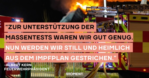 Die Feuerwehr ist vom Impfplan ausgeschlossen