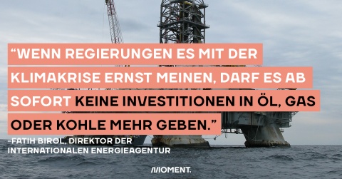 Ab sofort sollte es keine Investitionen in fossile Energieträger mehr geben